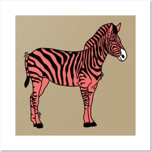 Pink zebra full body Posters and Art